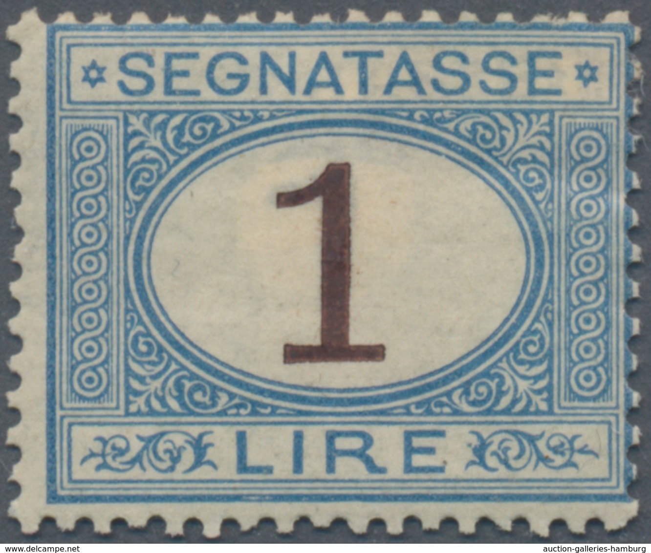 Italien - Portomarken: 1870, Postage Due 1 Lira Blue/brown In Fresh Color With Perfect Perforation A - Strafport