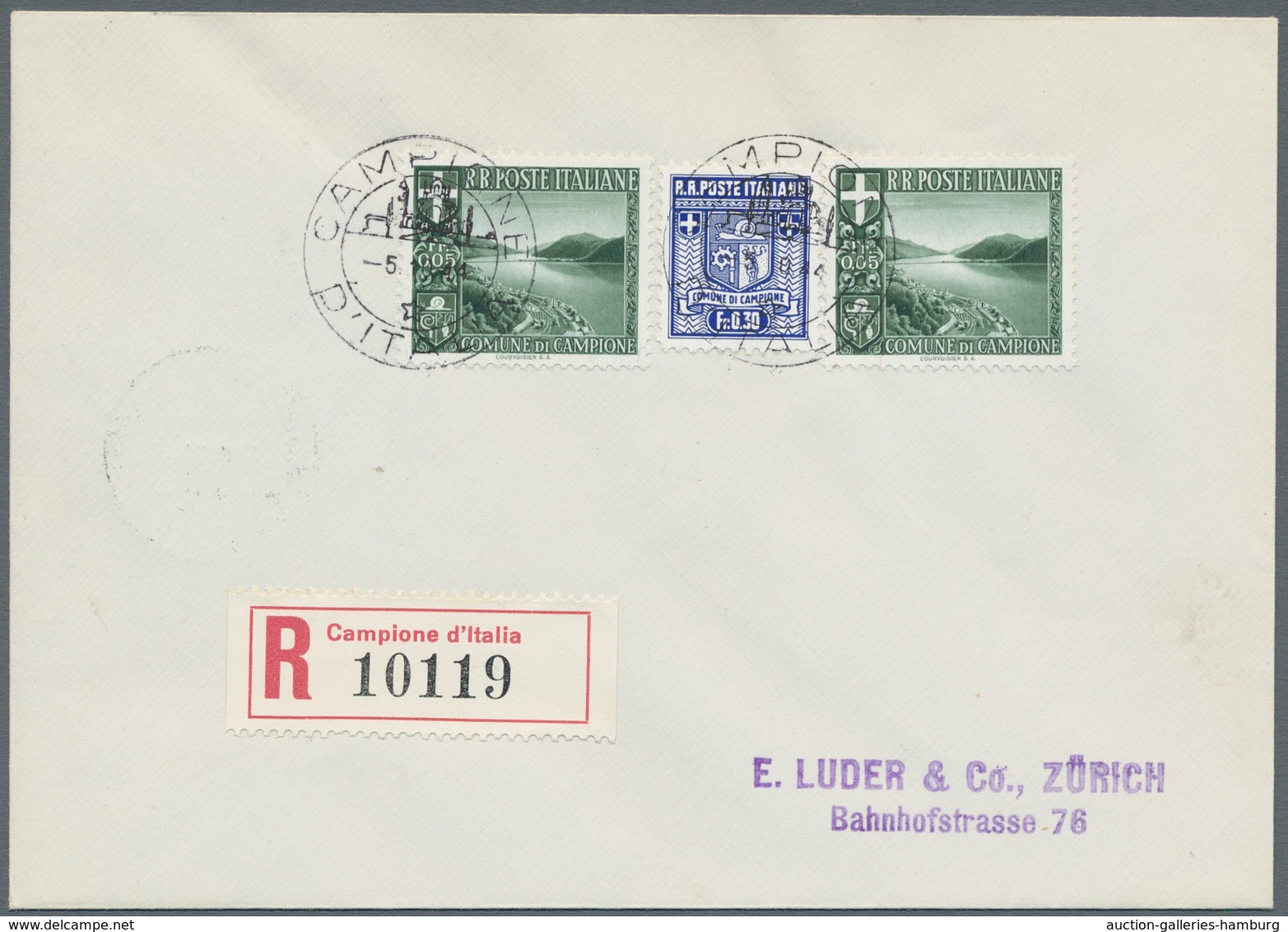 Italien - Alliierte Militärregierung - Campione: 1944, Mixed Franking From Stamps Of The First Two I - Ohne Zuordnung