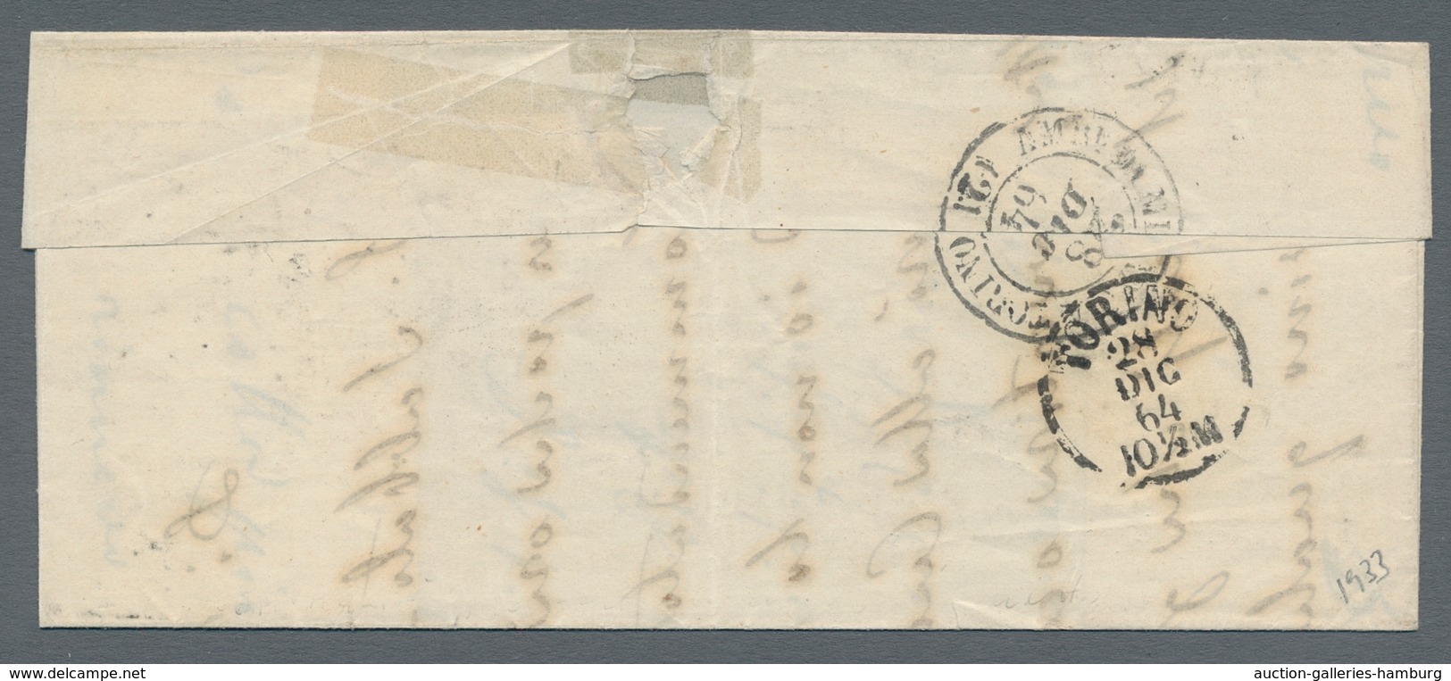 Italien - Stempel: CAVAGLIÀ, 1864, One-liner Without Date On Single Franking Of The 15 Centisimi On - Poststempel