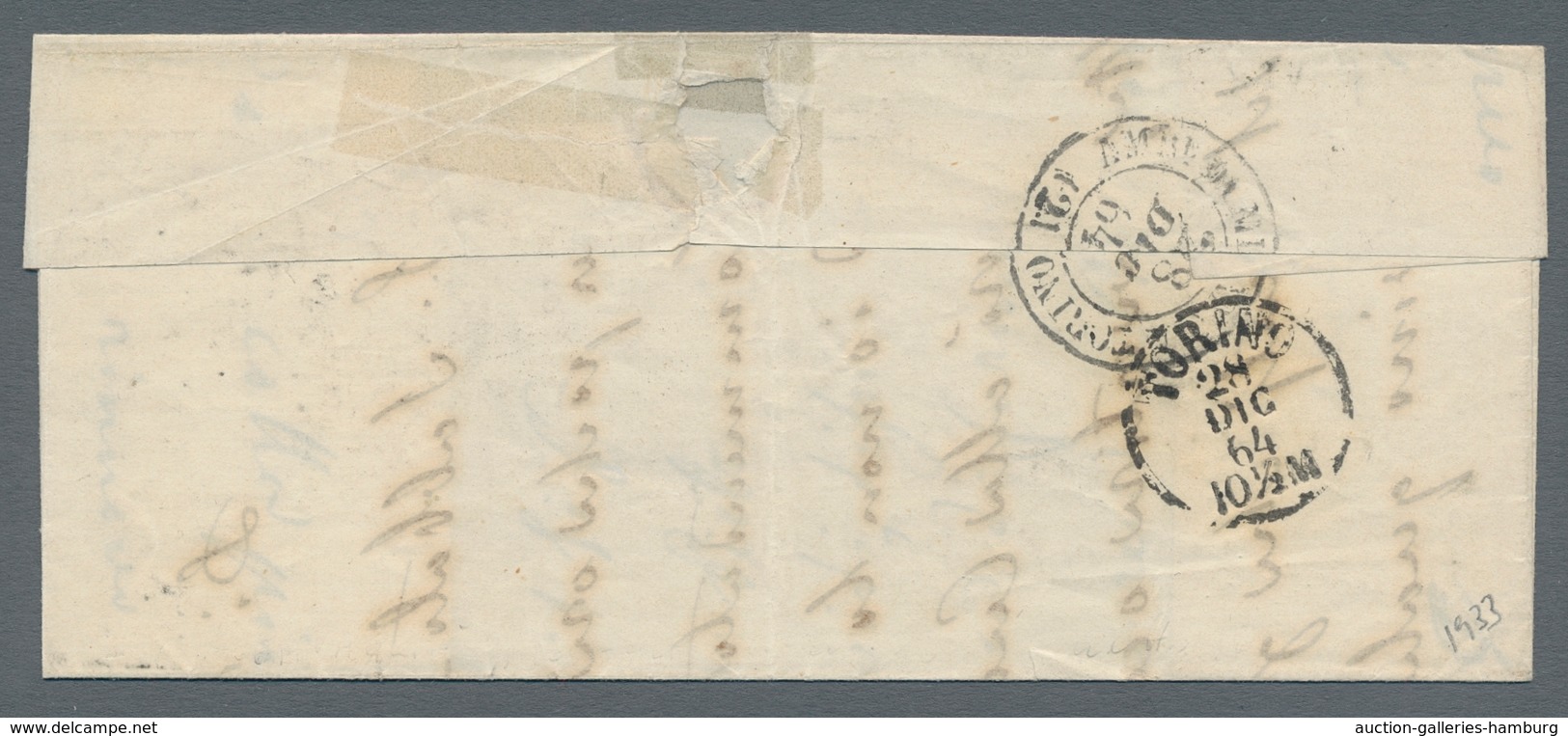 Italien - Stempel: CAVAGLIÀ, 1864, One-liner Without Date On Single Franking Of The 15 Centisimi On - Marcofilie