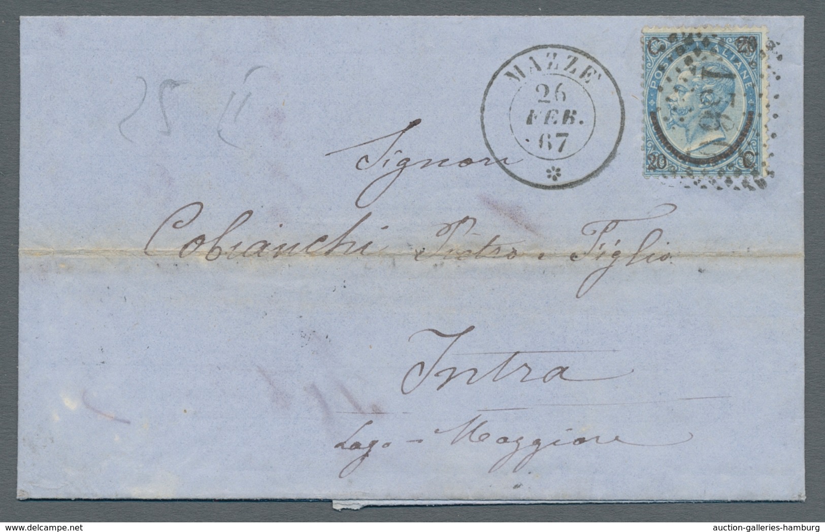 Italien - Stempel: 1866-1869, Three Attractive Covers With Better Cancellations: Pair Of 1 Centesimo - Marcofilía