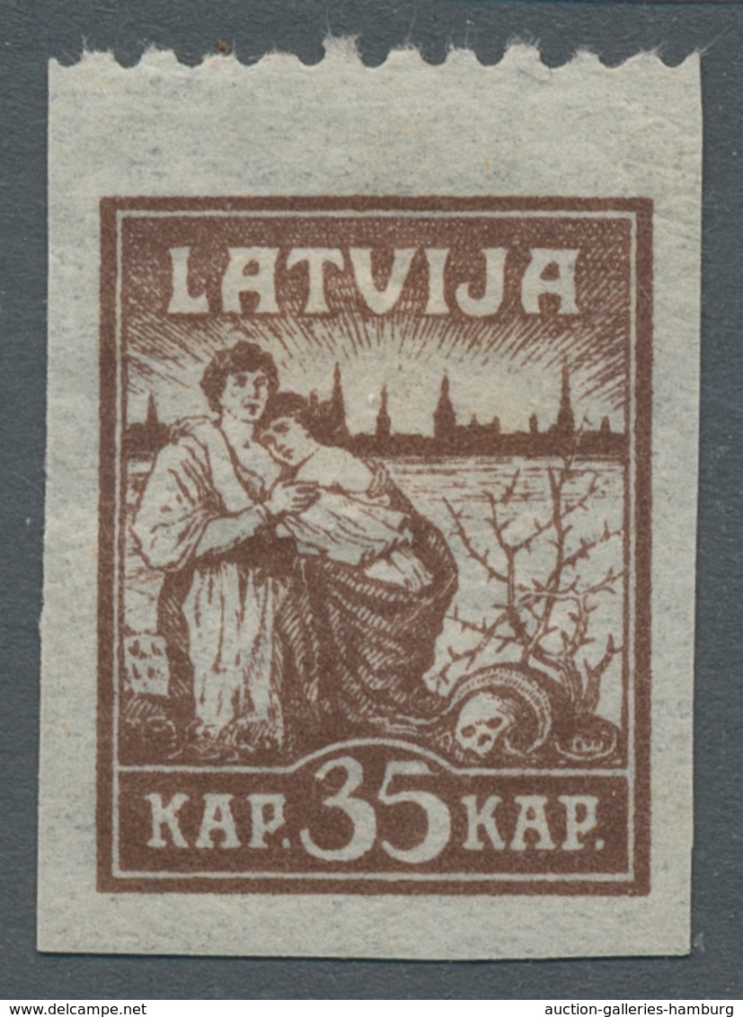 Lettland: 1919, "liberation From Riga On Cigarette Paper", Two Cplt. Sets With Variant Top Or Bottom - Letonia