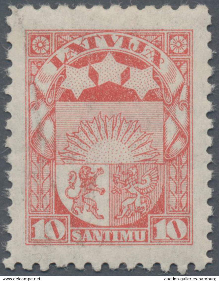 Lettland: 1923, 10 S. Karmin Freimarke, Perfekt Zentriertes Postfrisches Luxusstück, Unsigniert, In - Letonia