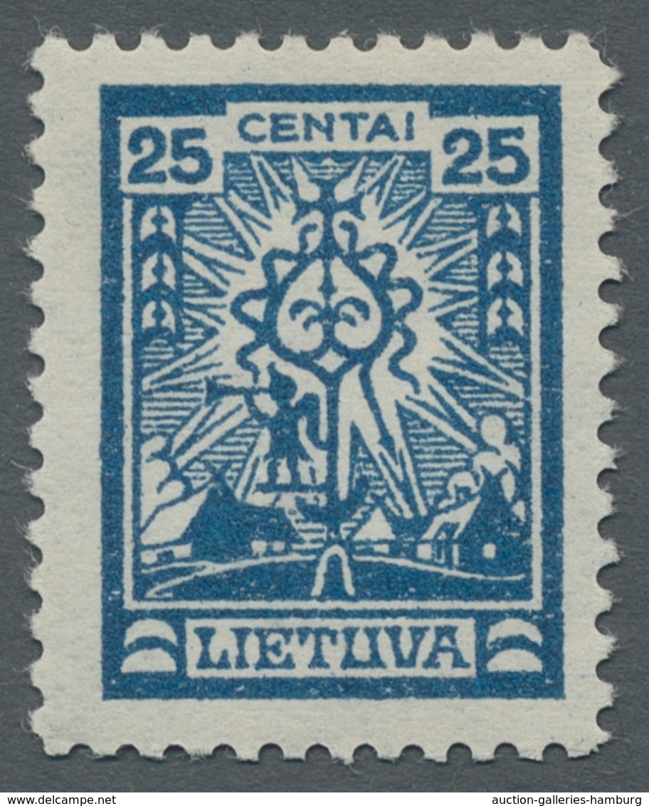 Litauen: 1924, "25 C. Lithuanian Cross With Watermark Loop Pattern", Mint Never Hinged Exemplary In - Lituania