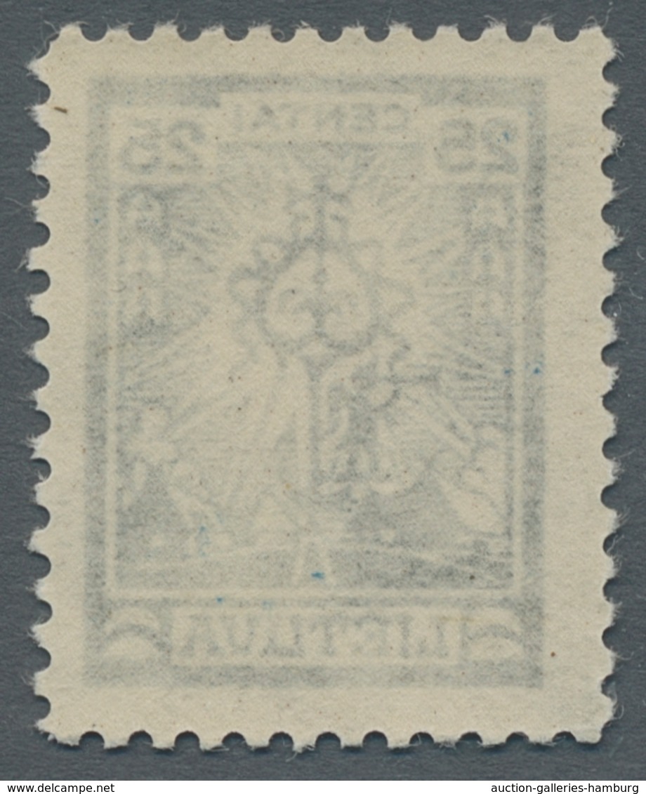 Litauen: 1924, "25 C. Lithuanian Cross With Watermark Loop Pattern", Mint Never Hinged Exemplary In - Lituanie