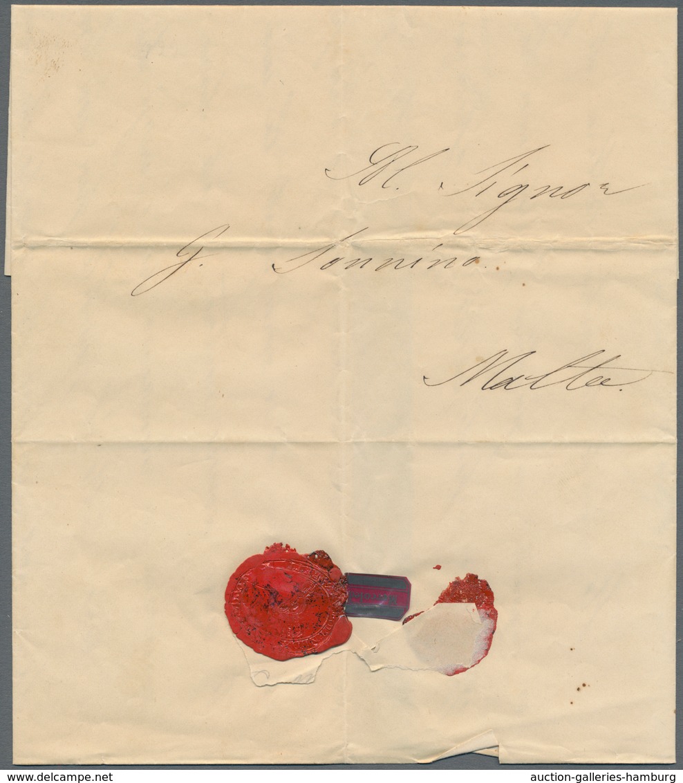 Malta - Vorphilatelie: 1845, Quarantine Camp, Entire Lettersheet Dated "Lazzaretto Di Malta 21 Maggi - Malta