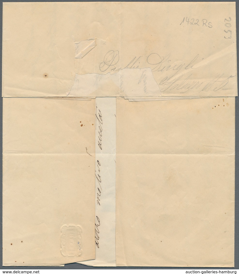 Malta - Vorphilatelie: 1845, Quarantine Camp, Entire Lettersheet Dated "Lazzaretto Di Malta 21 Maggi - Malta