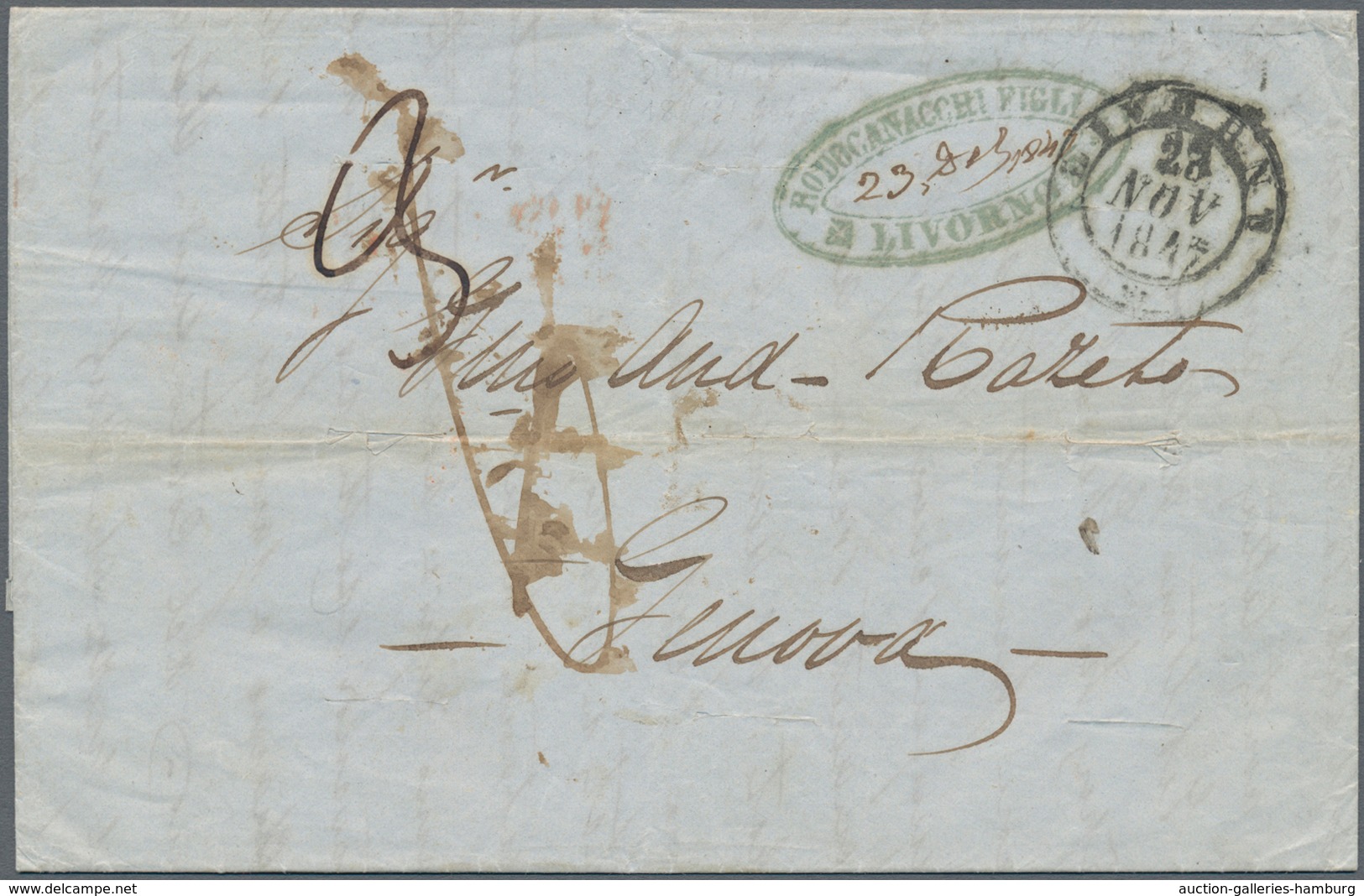 Malta - Vorphilatelie: 1847, Entire Letter From Malta, Dated Nov.18th 1847, Forwarded By "Rodocanacc - Malta