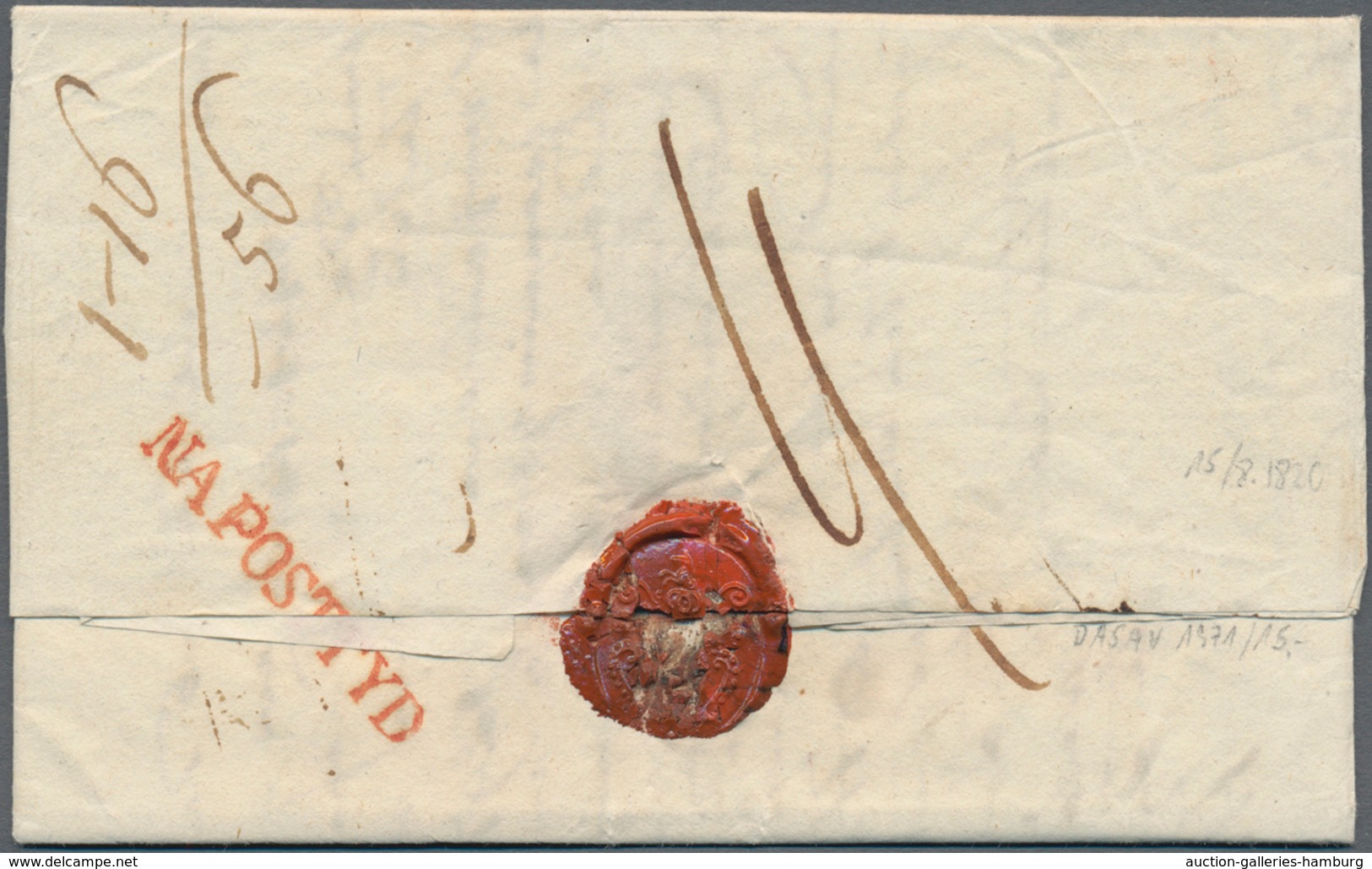 Niederlande - Vorphilatelie: 1820, Sealed Folded Letter With Two Liner FRANCO /GRENZEN And ALMELO (b - ...-1852 Vorläufer