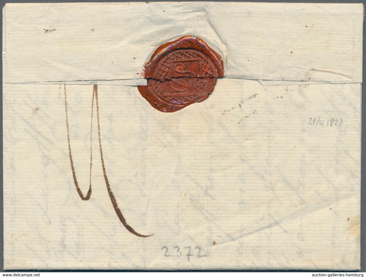 Niederlande - Vorphilatelie: 1822, Sealed Folded Letter With Black Postmark ALMELO (von Der Linden N - ...-1852 Precursores