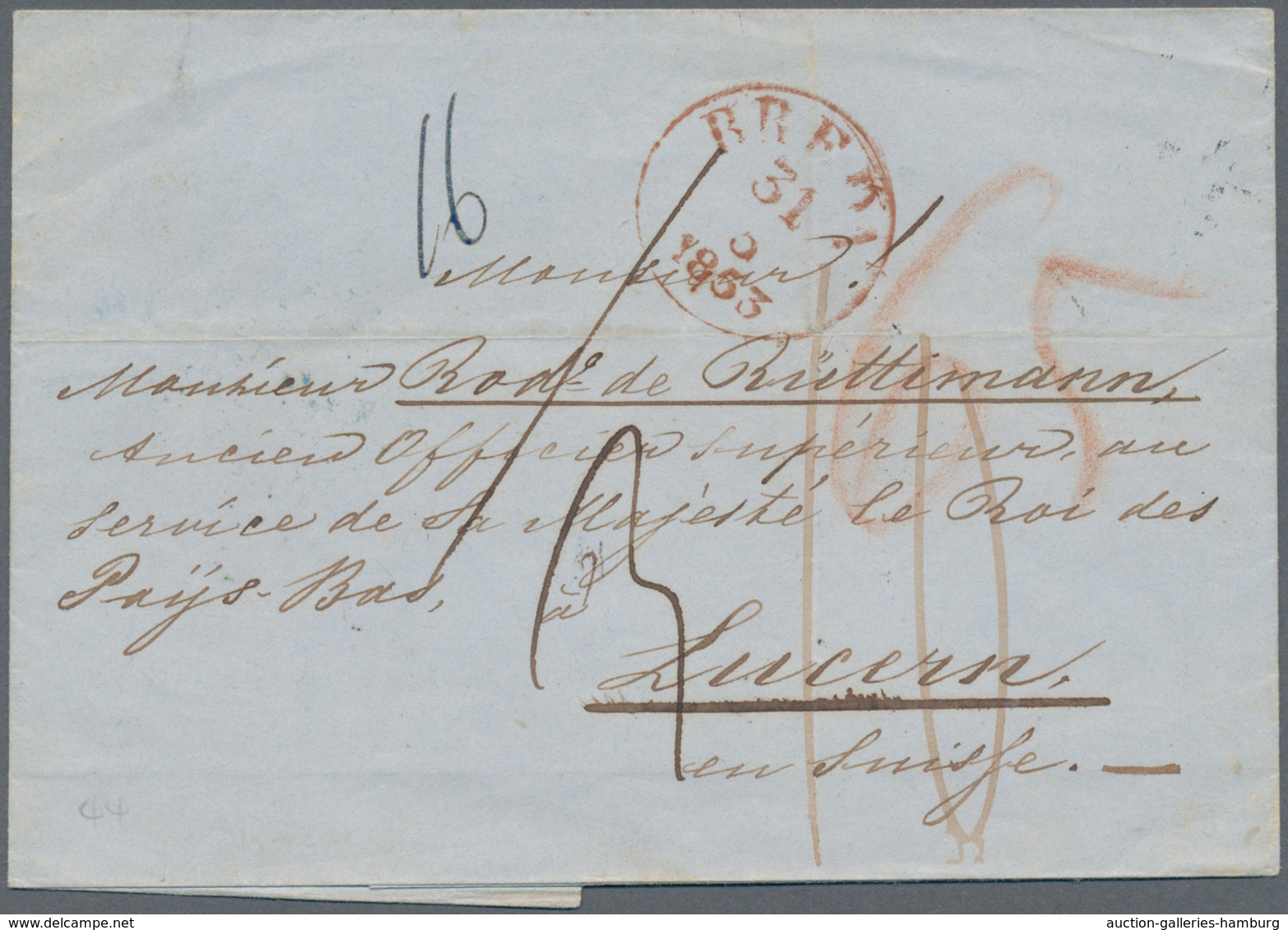 Niederlande - Vorphilatelie: 1852/1853, Two Folded Letter-sheets With Straight Line GINNEKEN, Each S - ...-1852 Prephilately