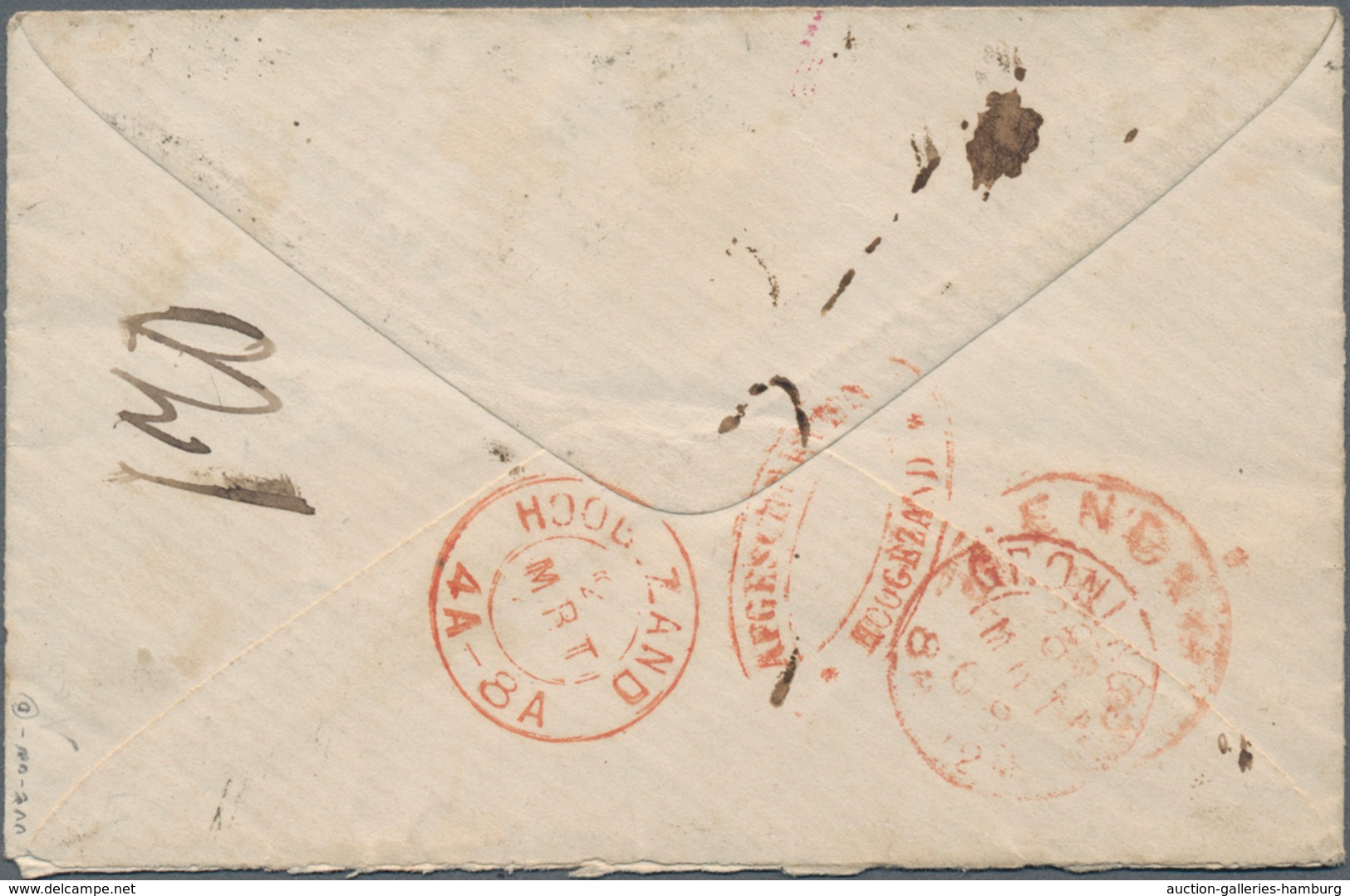 Niederlande: 1868, Incoming Mail From France Franked 40c Napoléon III Tied By Star „8“ And Cds PARIS - Autres & Non Classés