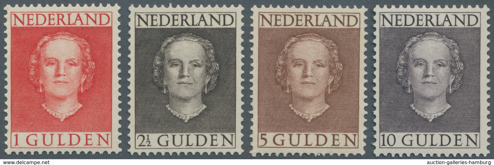 Niederlande: 1949, 1 - 10 G Queen Juliana Complete, Mint Never Hinged Mi 1.000.- - Sonstige & Ohne Zuordnung