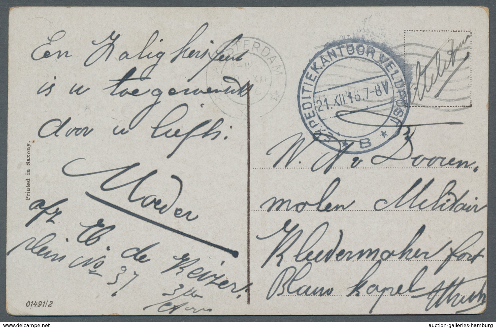 Niederlande - Stempel: 1915-1916, Small Lot Of Three Picture Postcards With Different Rare Dutch Fie - Marcofilia