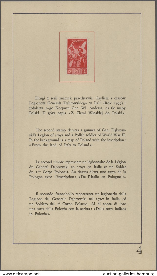 Polen: 1946 POLISH CORPS: Special limitted booklet folder (No. 1994 of 2000) with 10 pages bearing s