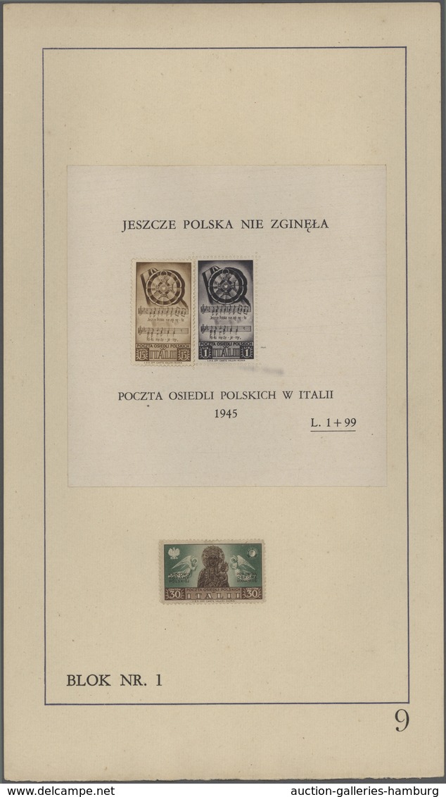 Polen: 1946 POLISH CORPS: Special limitted booklet folder (No. 1994 of 2000) with 10 pages bearing s