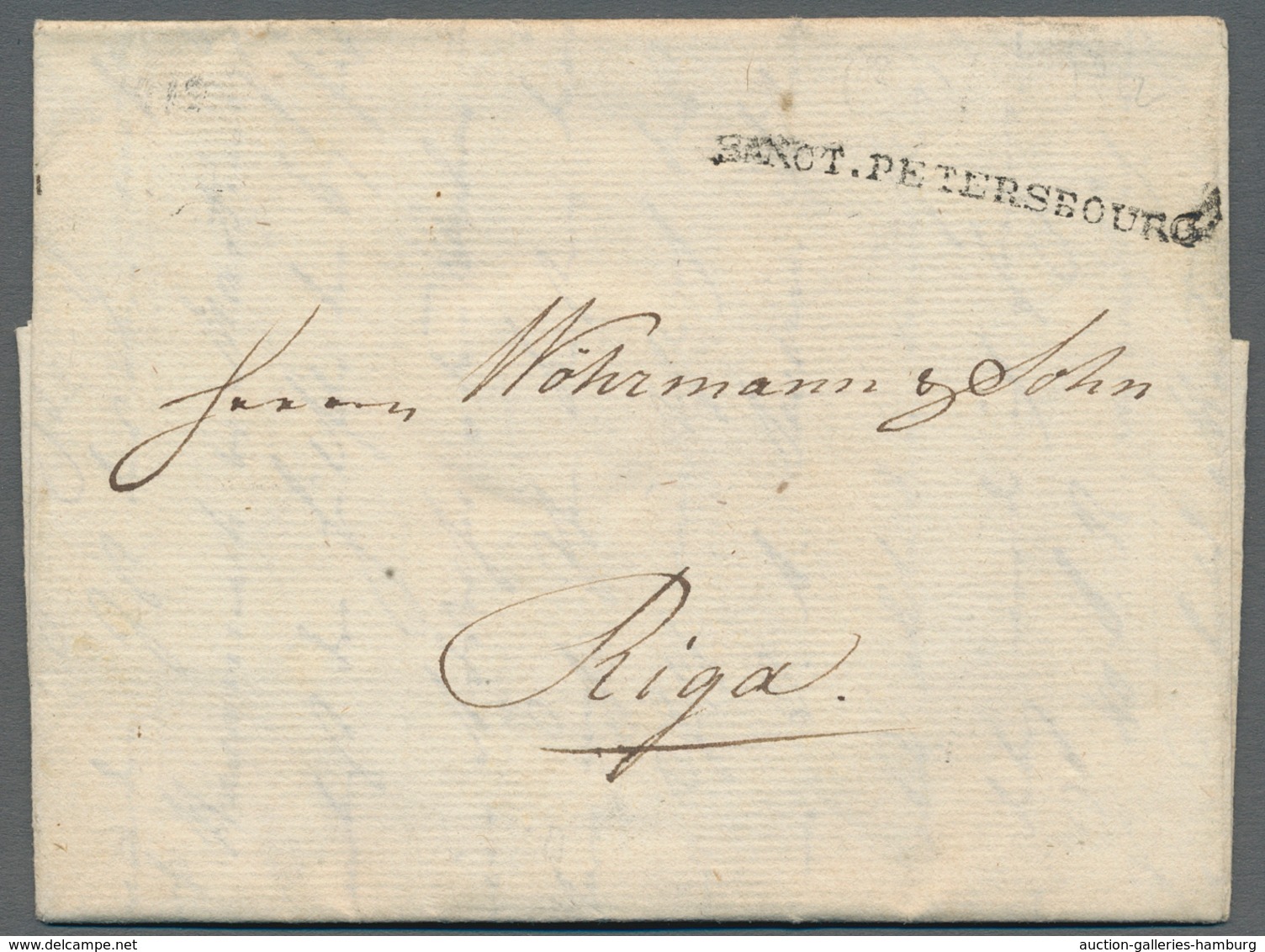 Russland - Vorphilatelie: 1812 FL Cover From Sanct Petersburg To Riga, Scarce And Rare Single Line C - ...-1857 Voorfilatelie