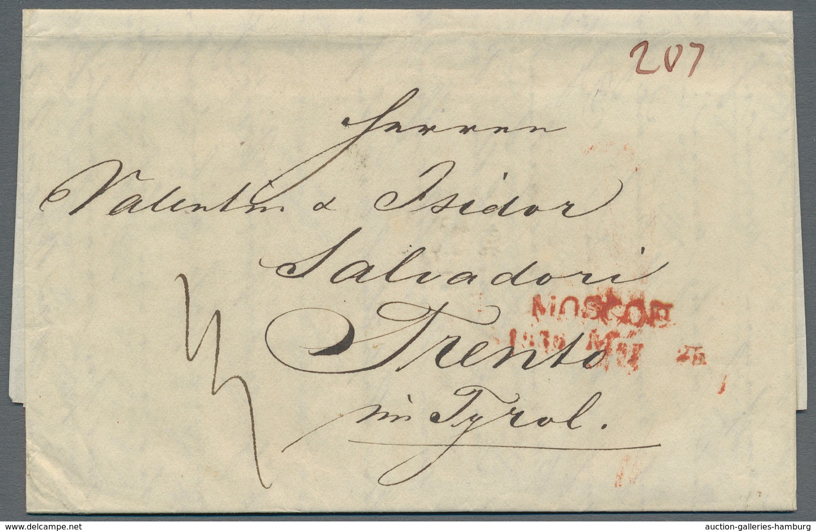 Russland - Vorphilatelie: 1836 Three Covers All Sent From Moscow With Red Double Line Cancel To Tren - ...-1857 Prefilatelia