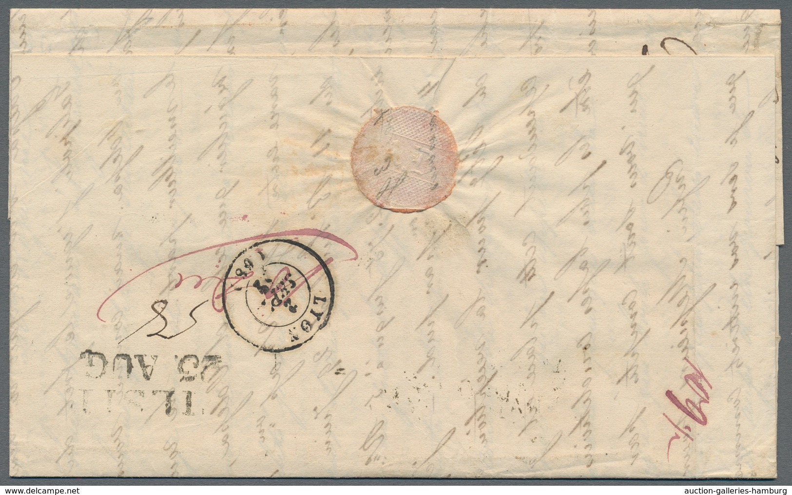 Russland - Vorphilatelie: 1842/47 Two Covers With Different Red Double Line Cancels From Moscow (Mos - ...-1857 Vorphilatelie
