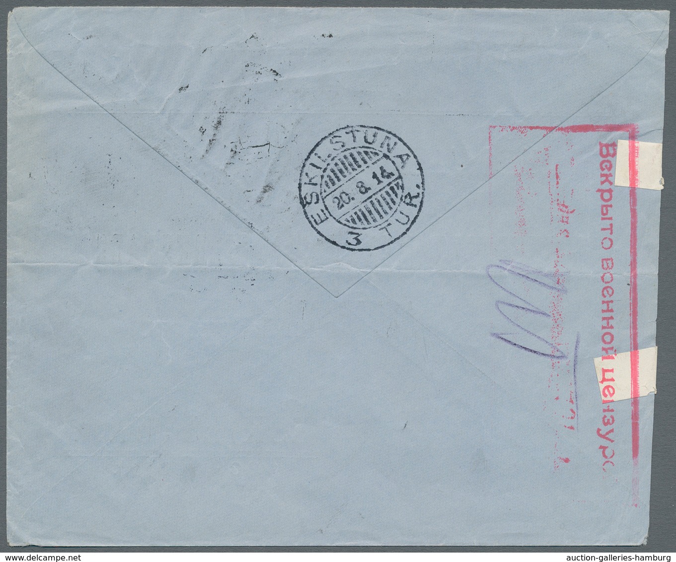 Russland: 1914 Two Censored Covers Sent From Moscow To Sweden, Very Early Date In August 1914, This - Cartas & Documentos