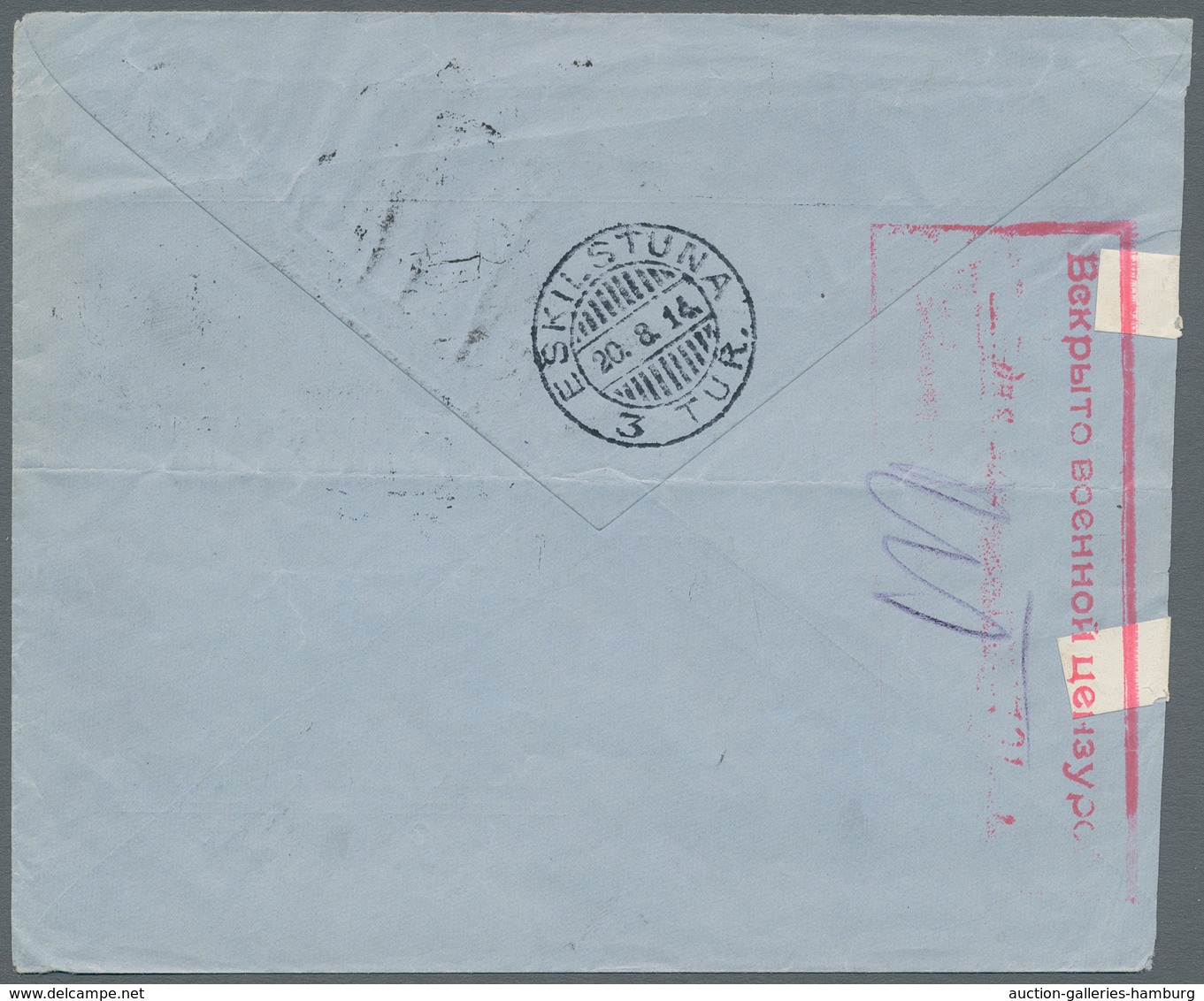 Russland: 1914 Two Censored Covers Sent From Moscow To Sweden, Very Early Date In August 1914, This - Brieven En Documenten