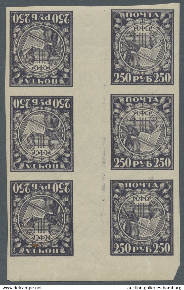 Russland: 1921, "250 Rbl. Dark Gray Violet As Tete-beche Gutter", Mint Never Hinged Lower Margin Blo - Brieven En Documenten