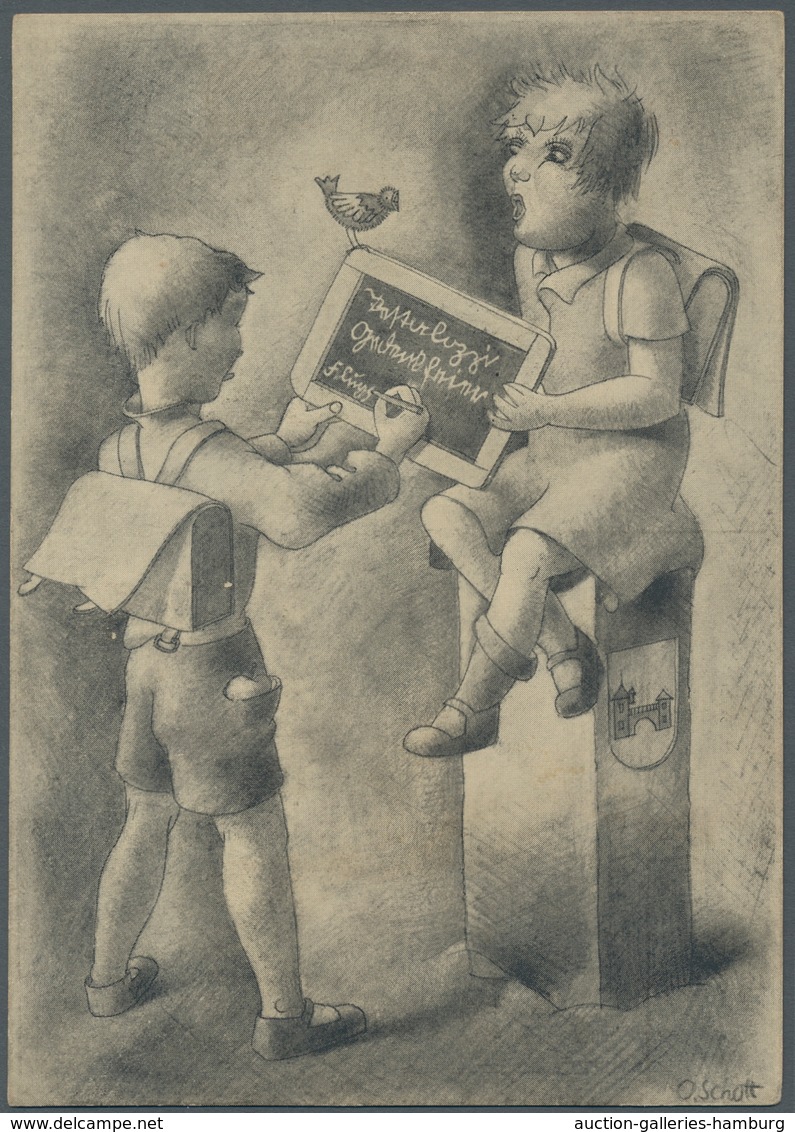 Schweiz: 1927, Pestalozzi-Gedenkflug Brugg-Yverdon, Offizielle Flugkarte Mit Farbiger Vignette Und F - Gebraucht