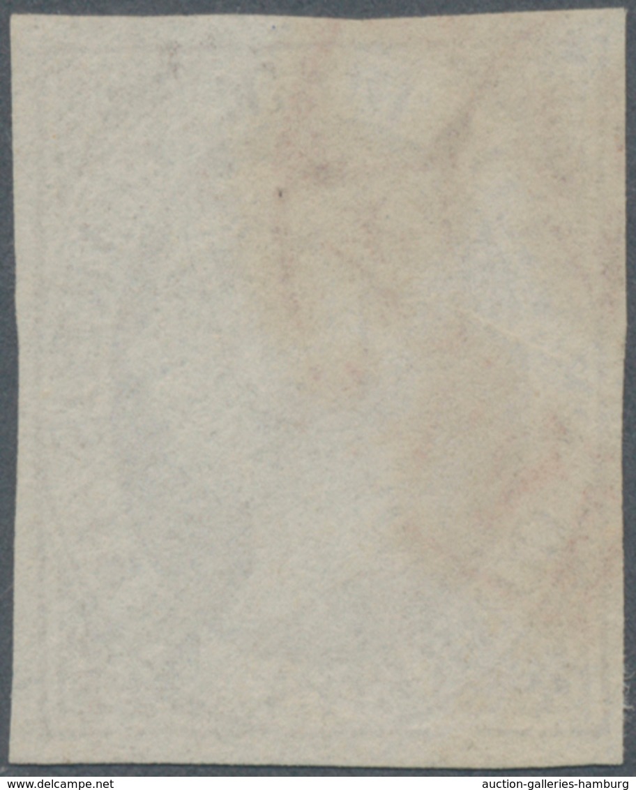Spanien: 1851, Isabella II 10 Cuartos Oval Issue Grey-lilac Tied By UNIQUE Red Baeza-cds "ZARAGOZA / - Brieven En Documenten