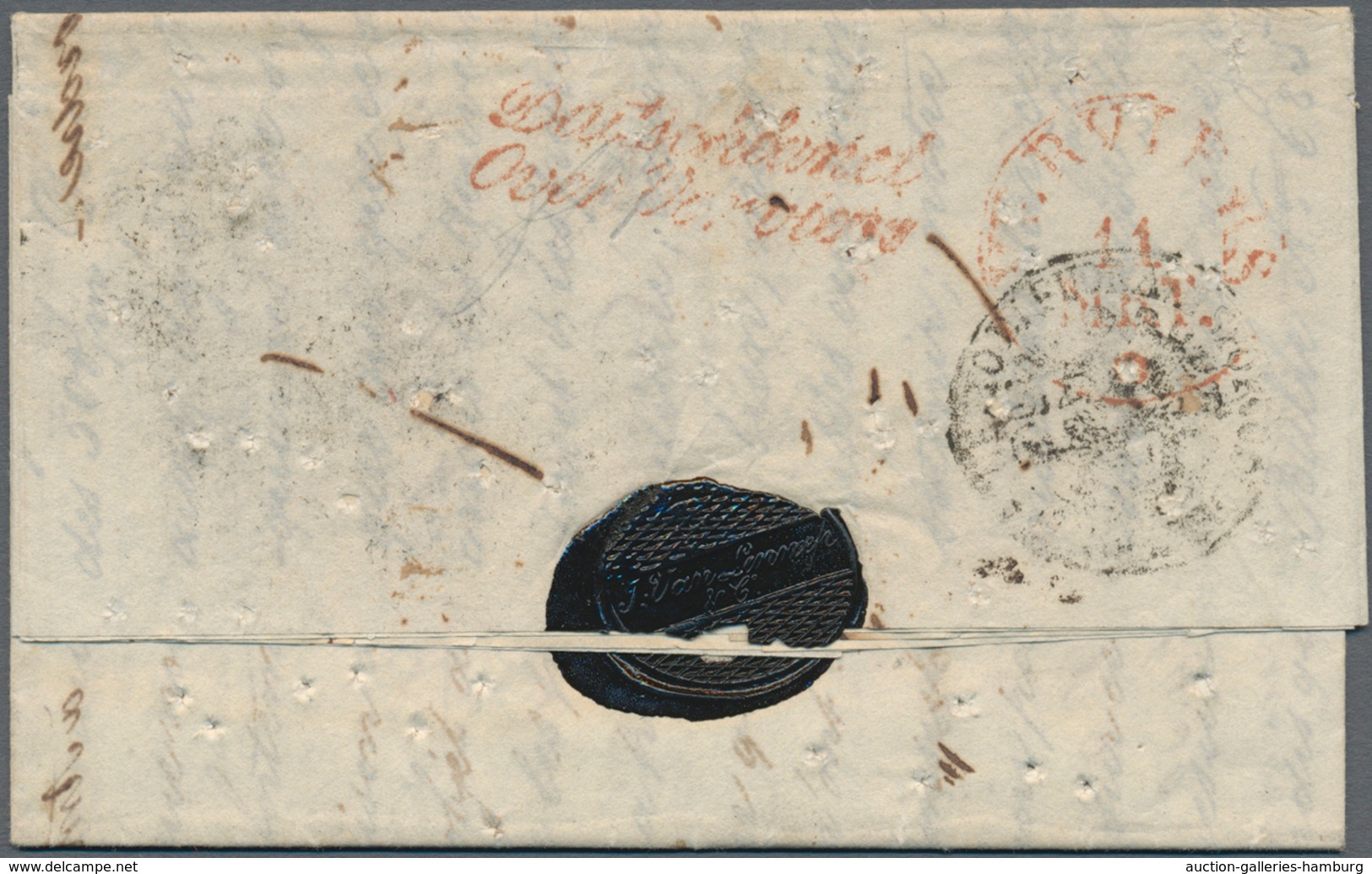 Türkei - Vorphilatelie: 1830, Folded Letter From Smyrna With L1 "Turquia" To Verviers With Red Handw - ...-1858 Vorphilatelie