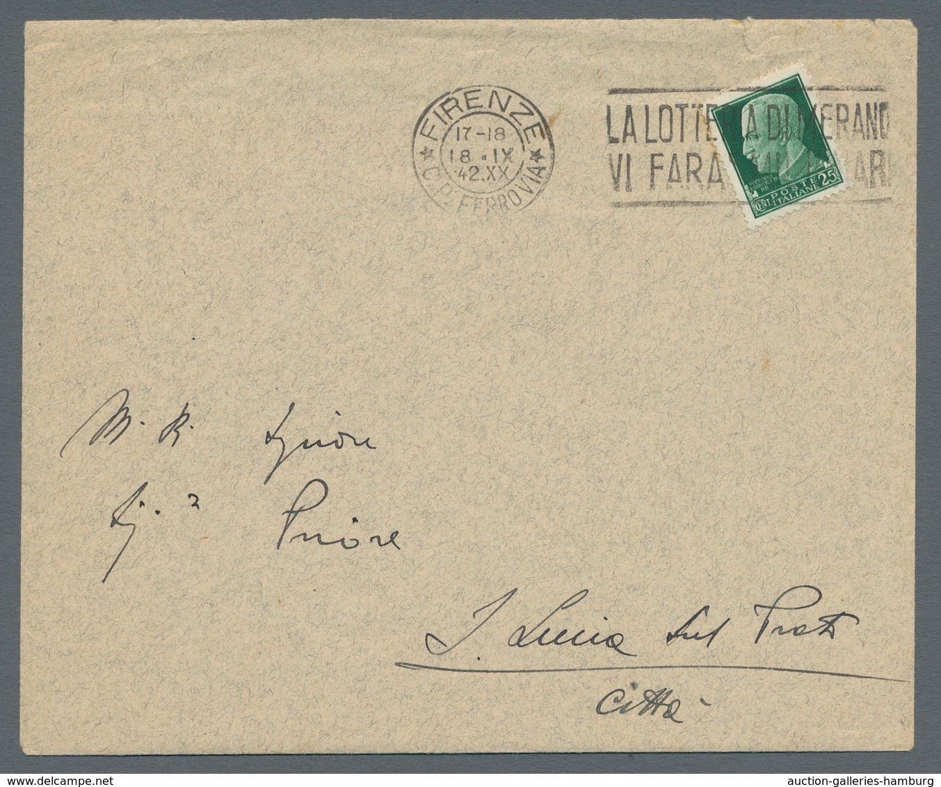 Vatikan - Besonderheiten: 1942, Florentine Local Letter With Post-historic Interesting Content: Post - Sonstige & Ohne Zuordnung