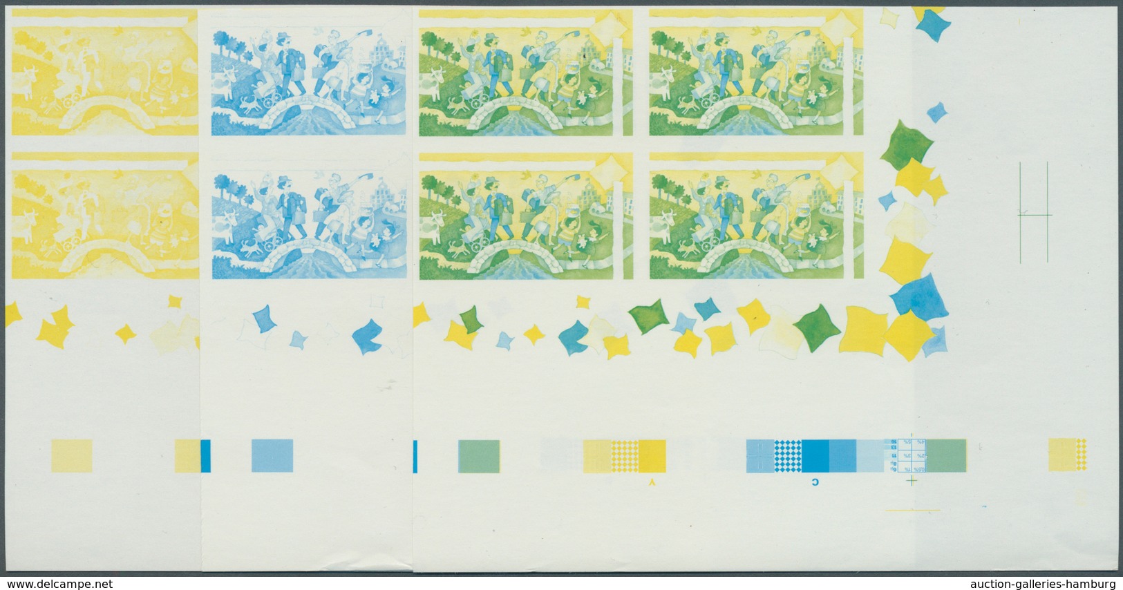 Vereinte Nationen - Genf: 1994. Imperforate Progressive Proof (6 Phases) In Corner Blocks Of 4 For T - Neufs