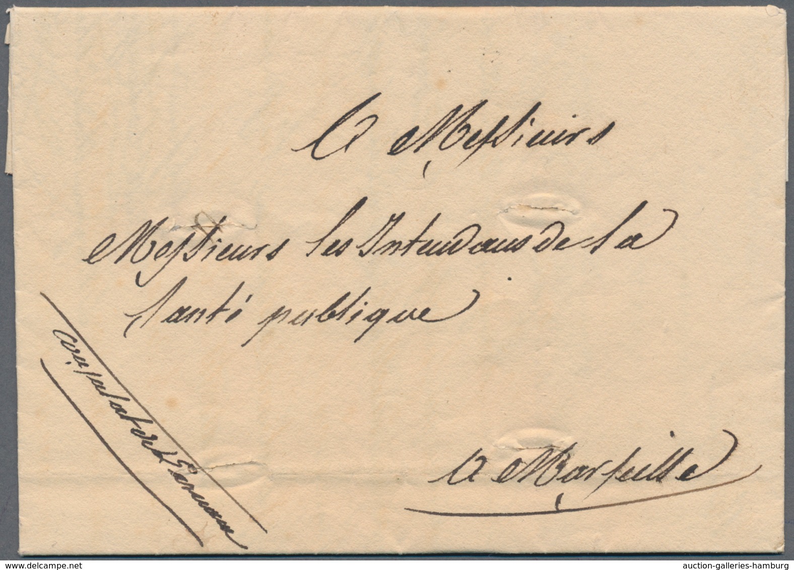 Zypern: 1836, Complete Letter From "Consulat De France" In LARNACA To Health Autorities Marseille, O - Sonstige & Ohne Zuordnung