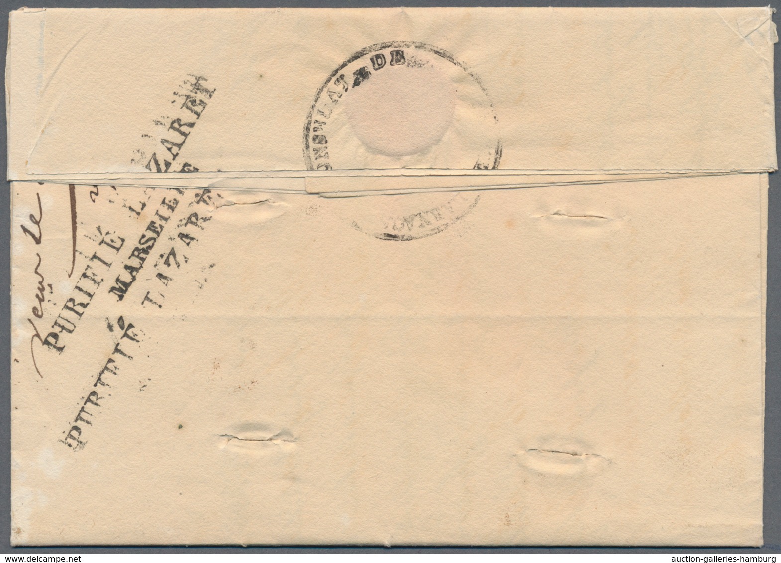Zypern: 1836, Complete Letter From "Consulat De France" In LARNACA To Health Autorities Marseille, O - Otros & Sin Clasificación