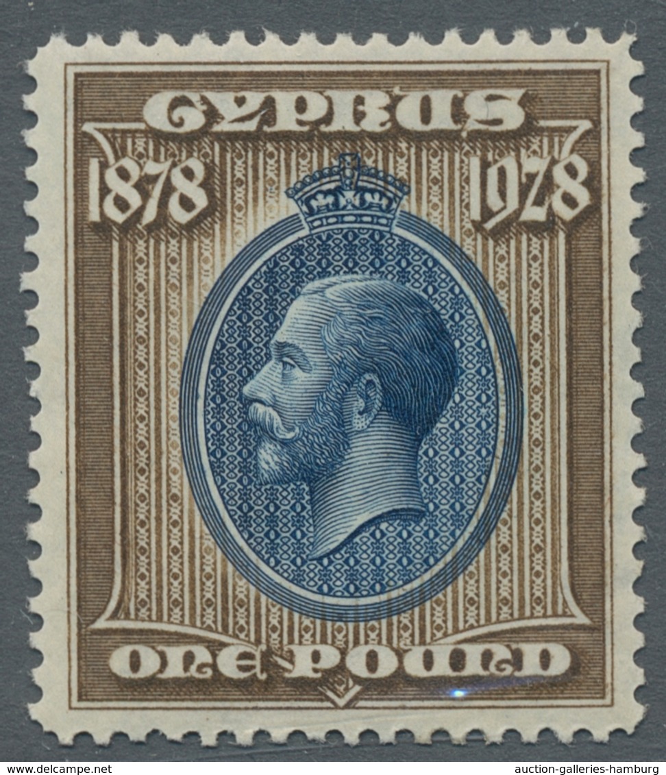 Zypern: 1928, "50 Jahre Britische Verwaltung" 1 Pfund In Tadelloser Ungebrauchter Erhaltung Mit Nur - Sonstige & Ohne Zuordnung