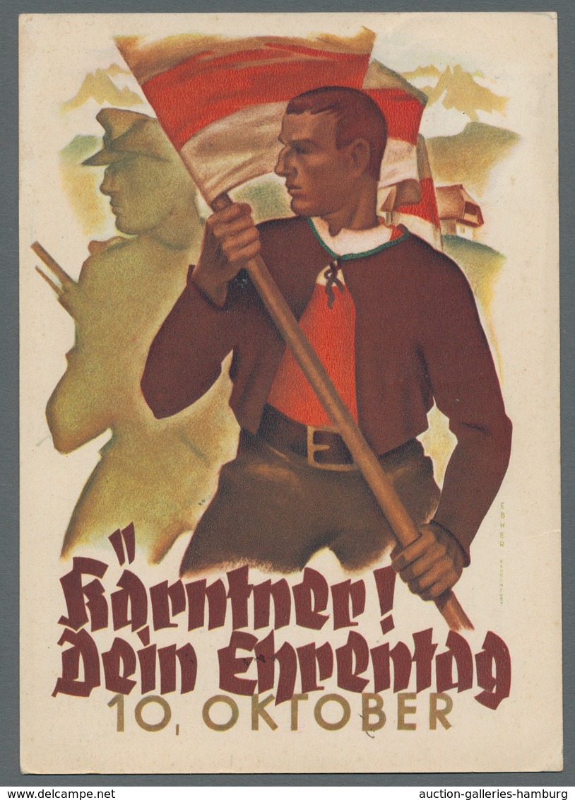 Ansichtskarten: Propaganda: 1941, "Kärntner! Dein Ehrentag", Seltene Color-Propagandakarte Zur Volks - Political Parties & Elections