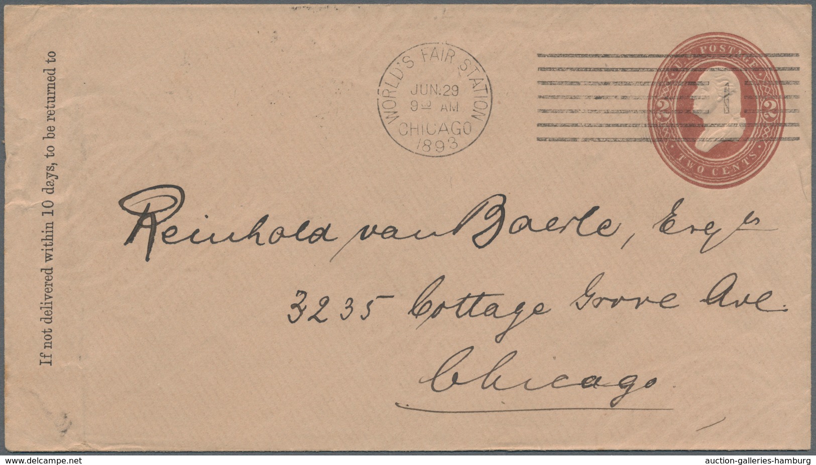 Thematik: Messen-Weltausstellungen / Fairs, World Exhibitions: 1893, WORLD`S FAIR STATION CHICAGO JU - Autres & Non Classés