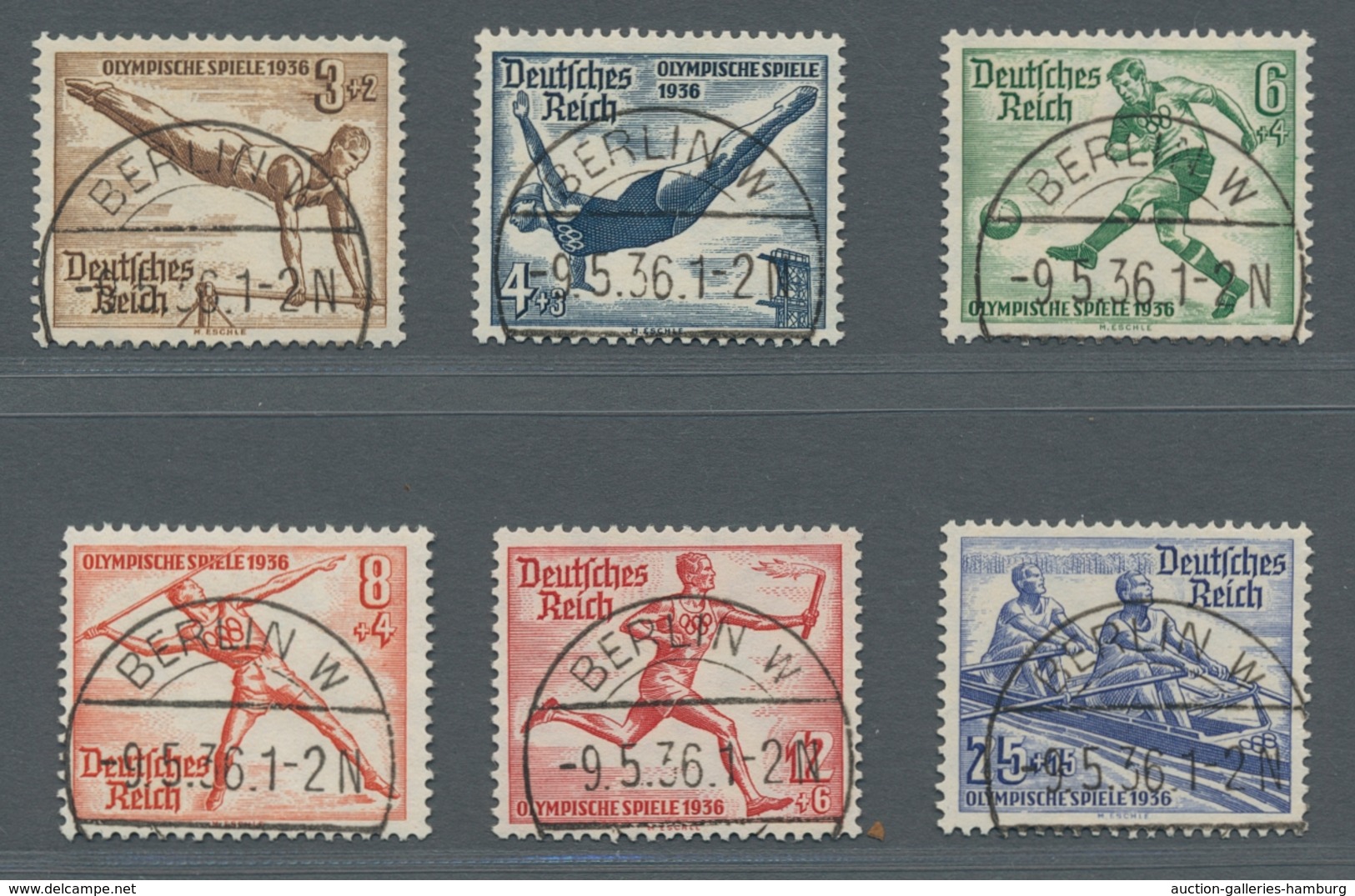 Thematik: Olympische Spiele / Olympic Games: 1936 - BERLIN: Der Komplette Satz (Mi. 609-16) Je Mit E - Other & Unclassified