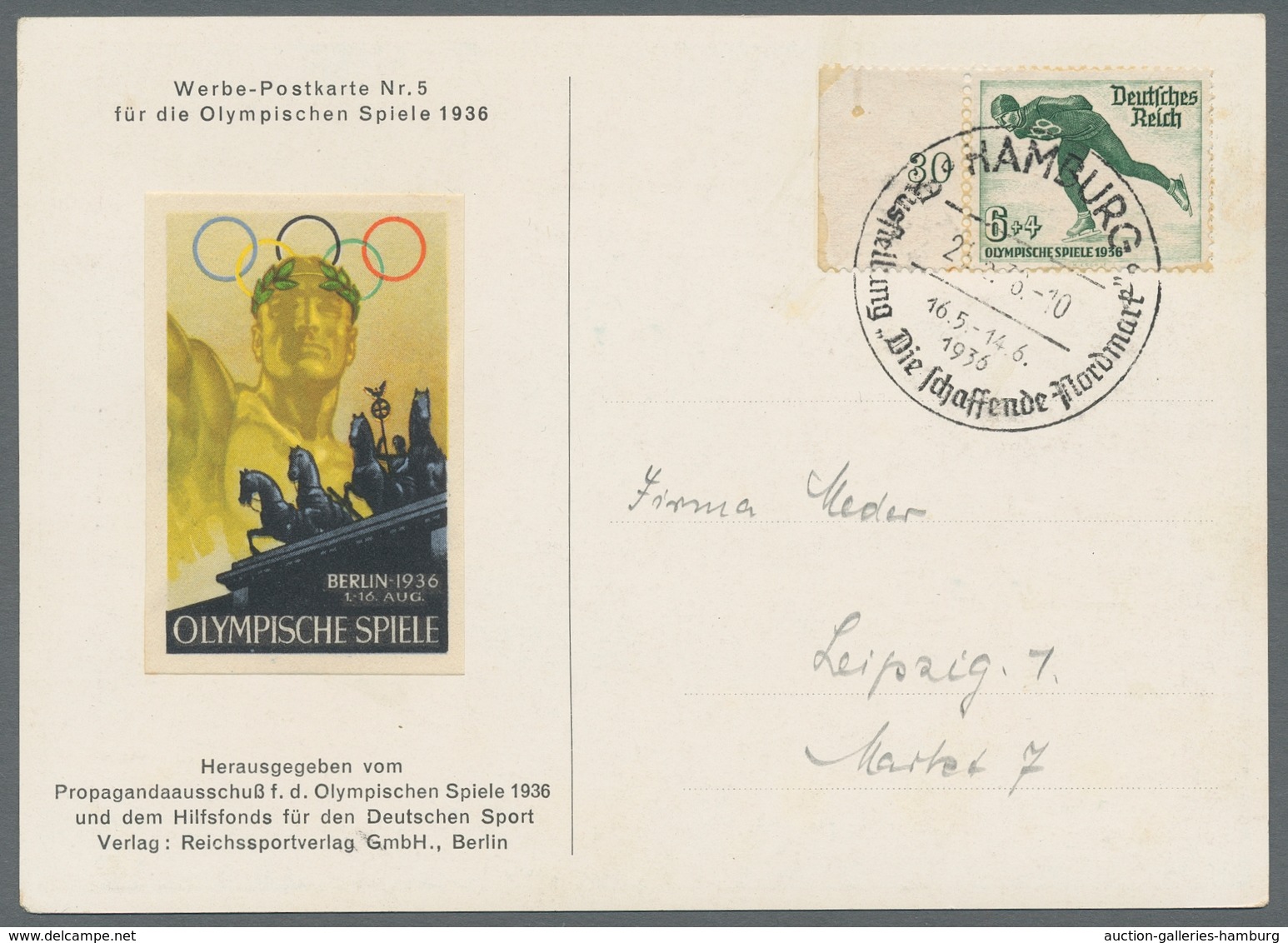 Thematik: Olympische Spiele / Olympic Games: 1936 - BERLIN: Acht Offizielle Color-Werbekarten Meist - Otros & Sin Clasificación