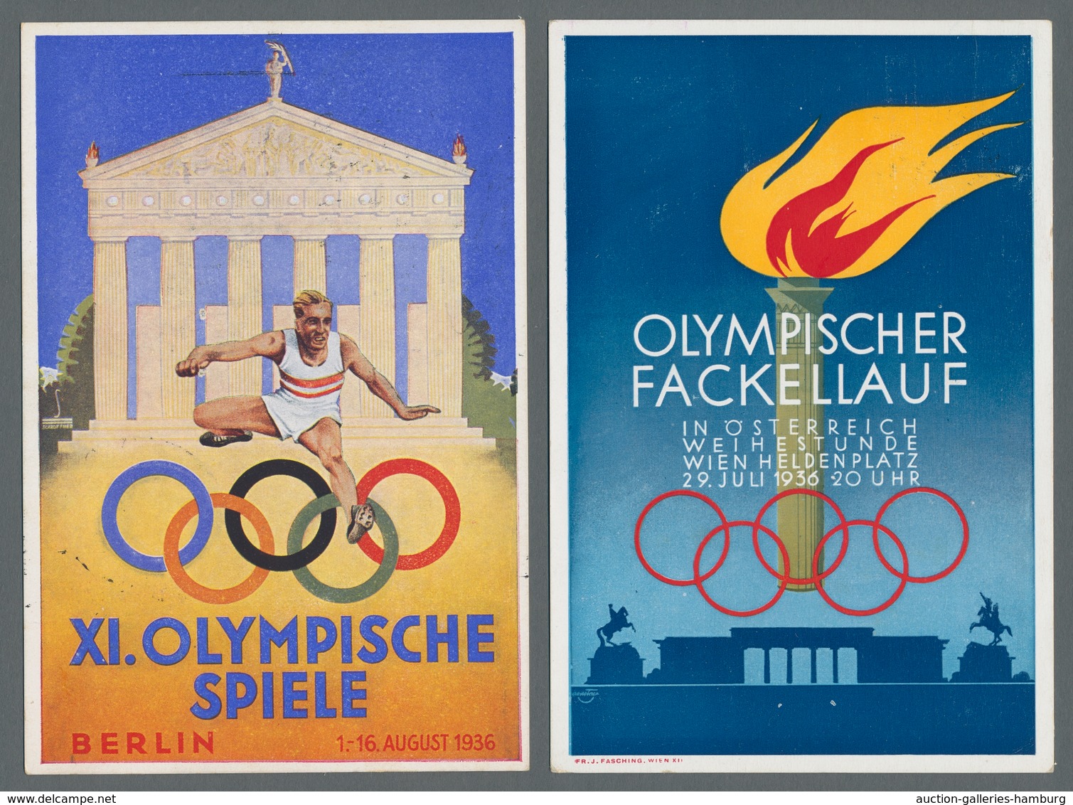 Thematik: Olympische Spiele / Olympic Games: 1936 - BERLIN: Sieben Meist Colorkarten In überwiegend - Andere & Zonder Classificatie