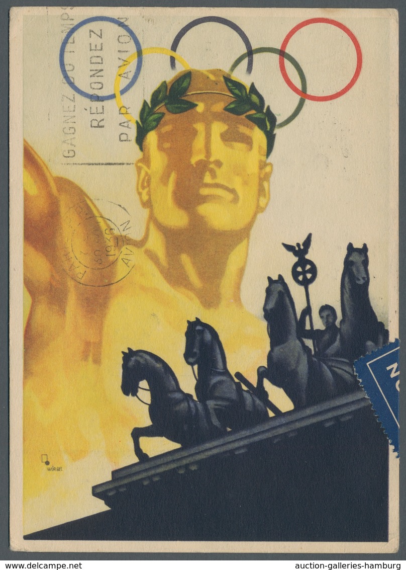 Thematik: Olympische Spiele / Olympic Games: 1936 - BERLIN: Seltene Colorkarte Bedarfsgebraucht Per - Autres & Non Classés