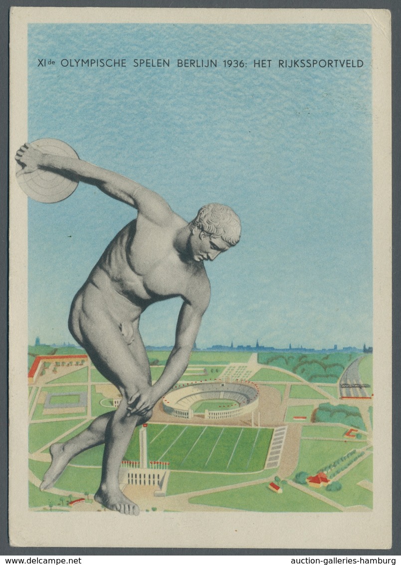 Thematik: Olympische Spiele / Olympic Games: 1936 - BERLIN: Seltene Vorgedruckte Colorkarte (sogen. - Otros & Sin Clasificación