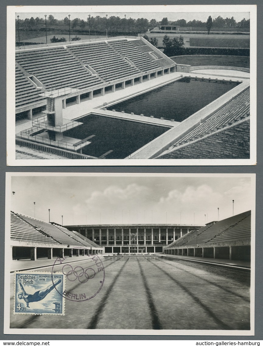 Thematik: Olympische Spiele / Olympic Games: 1936 - BERLIN, Drei Frankierte S/w-Fotokarten (einmal A - Autres & Non Classés