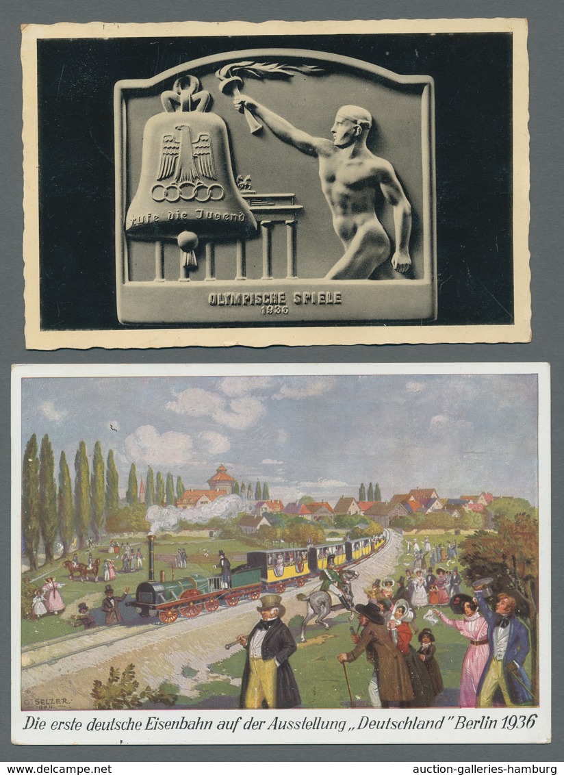Thematik: Olympische Spiele / Olympic Games: 1936 - BERLIN: Zwei Colorkarten Zum Anlass (einmal Etwa - Other & Unclassified