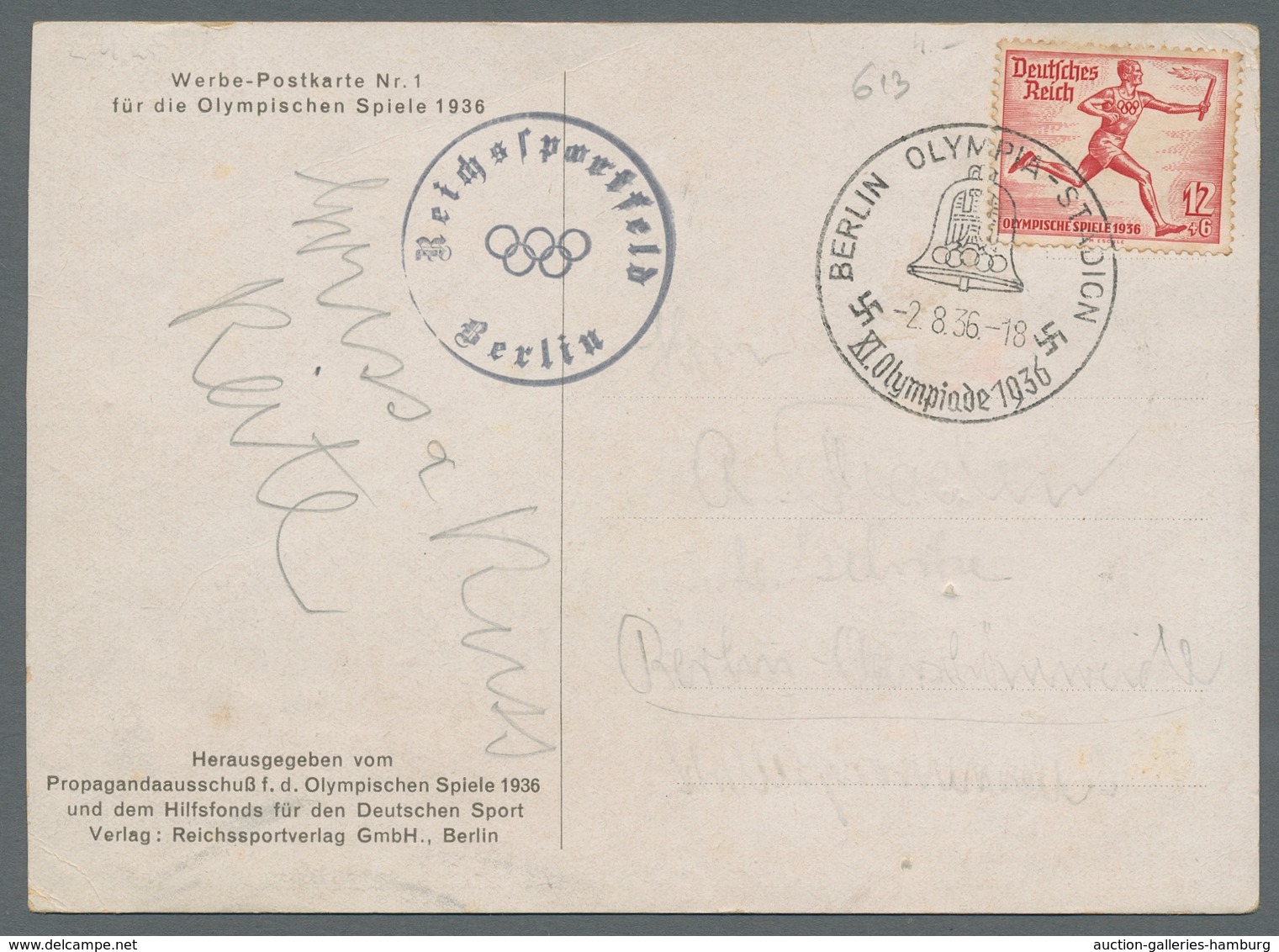 Thematik: Olympische Spiele / Olympic Games: 1936 - BERLIN: Zwei Colorkarten Zum Anlass (einmal Etwa - Sonstige & Ohne Zuordnung