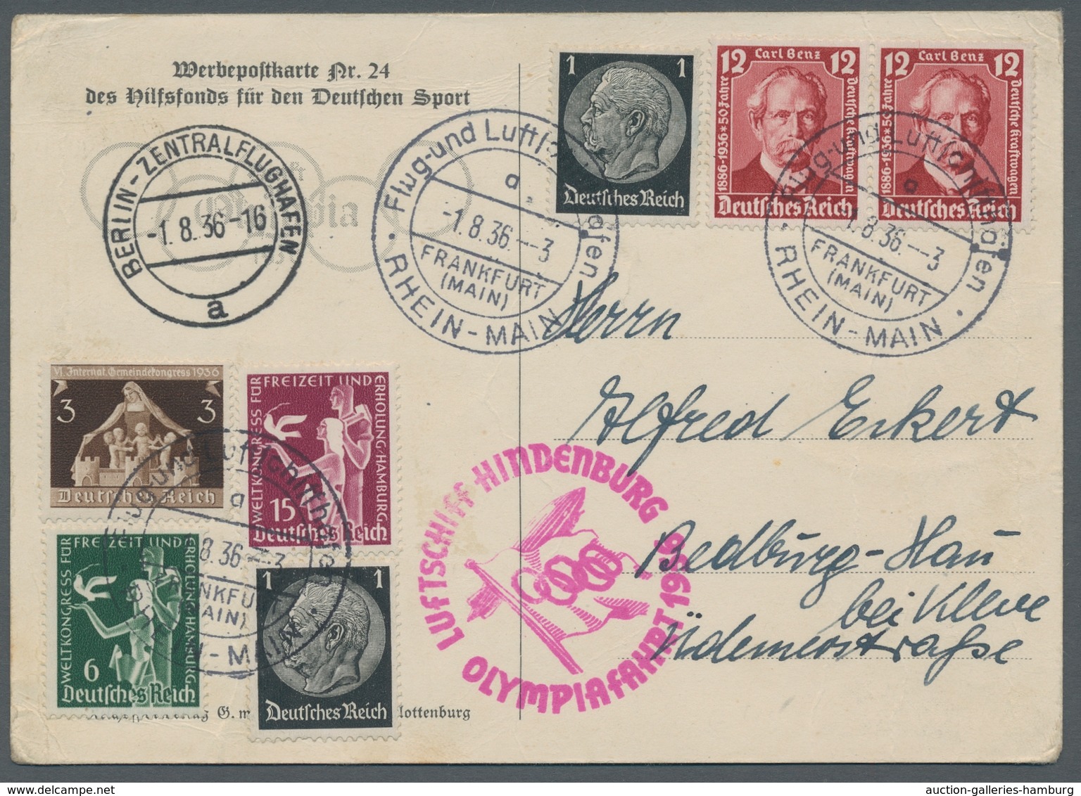 Thematik: Olympische Spiele / Olympic Games: 1936 - BERLIN: Offizielle Werbekarte Nr. 24 (Segeln) Al - Other & Unclassified