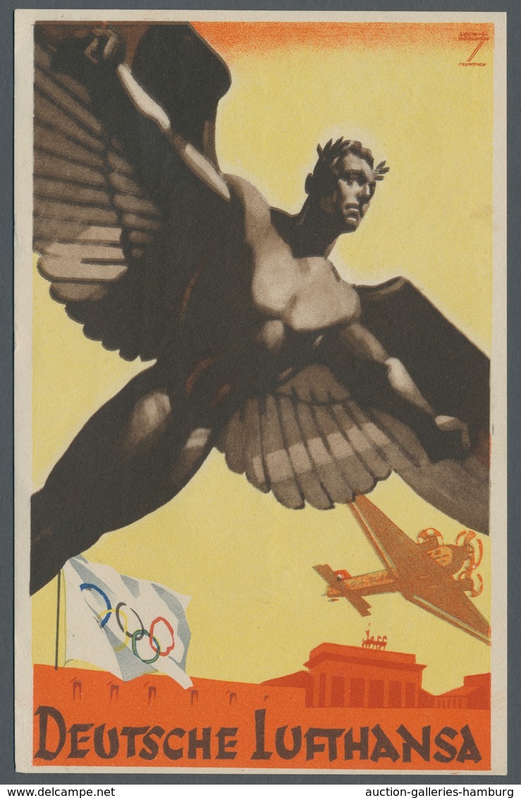 Thematik: Olympische Spiele / Olympic Games: 1936 - BERLIN: Die Sehr Seltene Colorkarte "DEUTSCHE LU - Autres & Non Classés