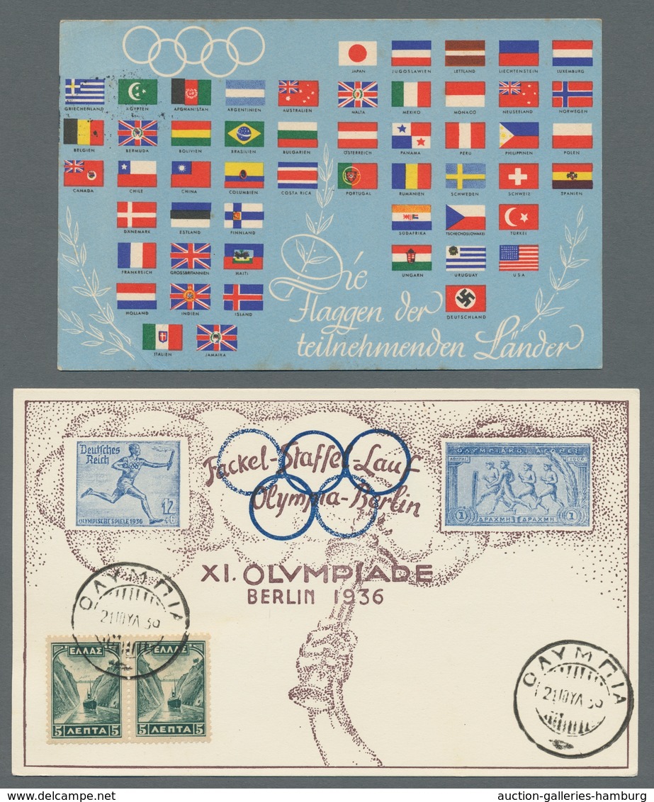 Thematik: Olympische Spiele / Olympic Games: 1936 - BERLIN: Fünf Meist Colorkarten In überwiegend Gu - Otros & Sin Clasificación