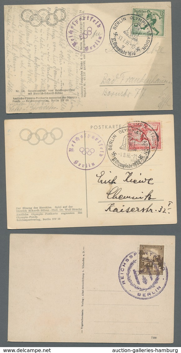 Thematik: Olympische Spiele / Olympic Games: 1936 - BERLIN: Vier Belege Mit Besserem SST REICHSSPORT - Otros & Sin Clasificación