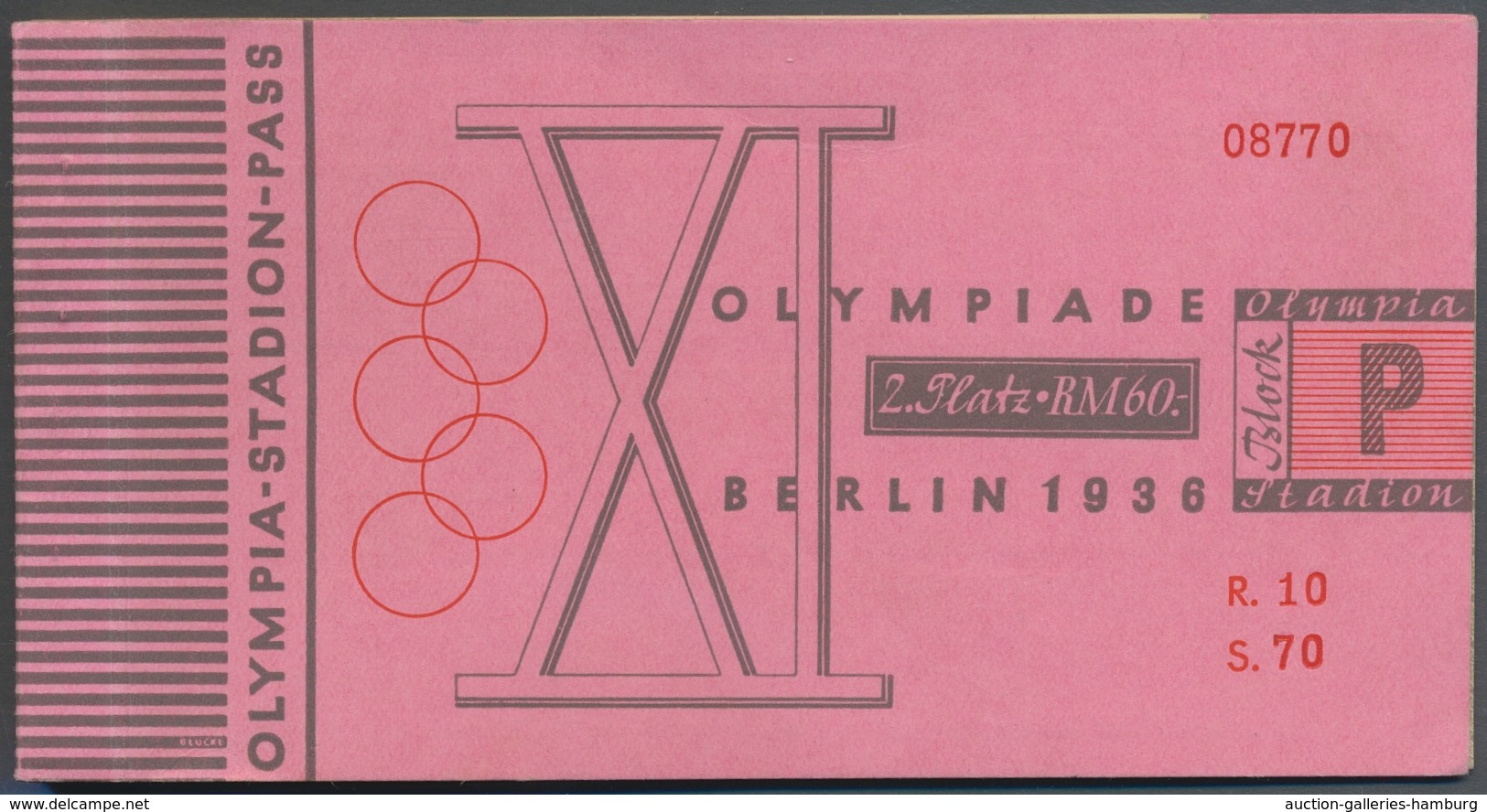 Thematik: Olympische Spiele / Olympic Games: 1936, Olympiastadionpass Bestehend Aus Kartonumschlag, - Other & Unclassified