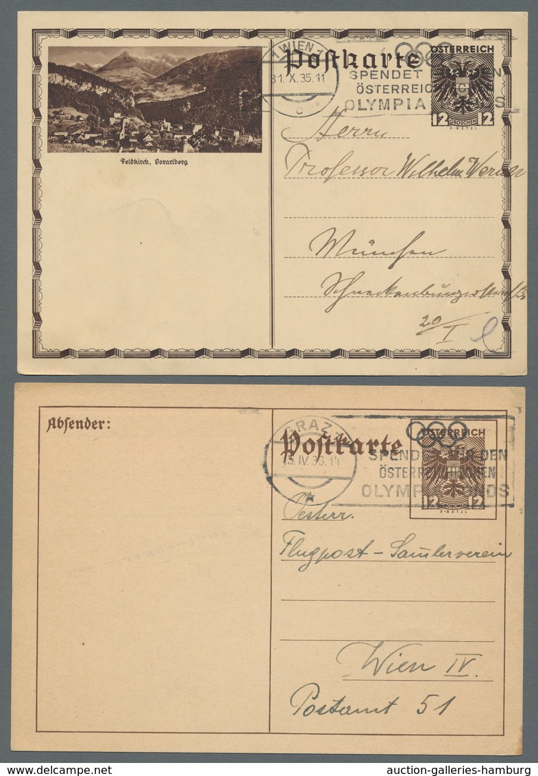 Thematik: Olympische Spiele / Olympic Games: 1936 - BERLIN/INNSBRUCK: Sechs Karten Sowie Ein Beleg I - Autres & Non Classés